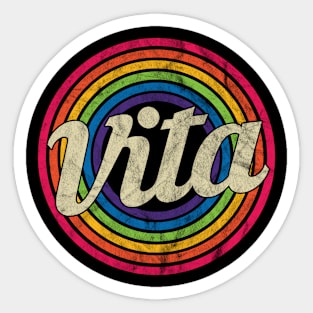 Vita - Retro Rainbow Faded-Style Sticker